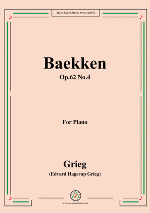 Book cover for Grieg-Baekken Op.62 No.4,for Piano