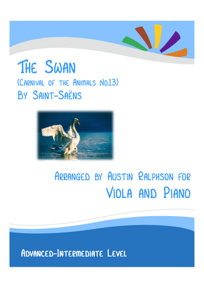 The Swan (Carnival of the Animals No.13) - viola and piano with FREE BACKING TRACK