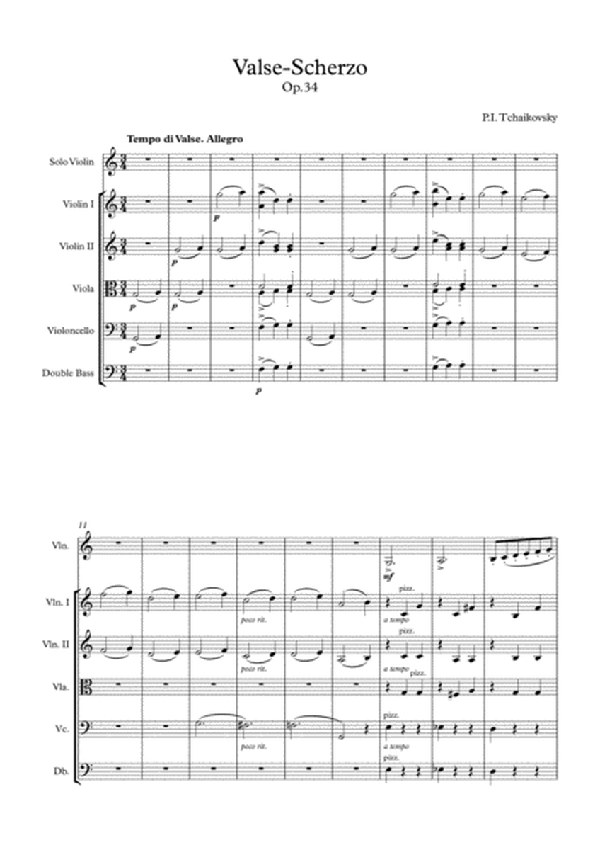 Valse-Scherzo Op.34 (arr. for Violin and Strings)