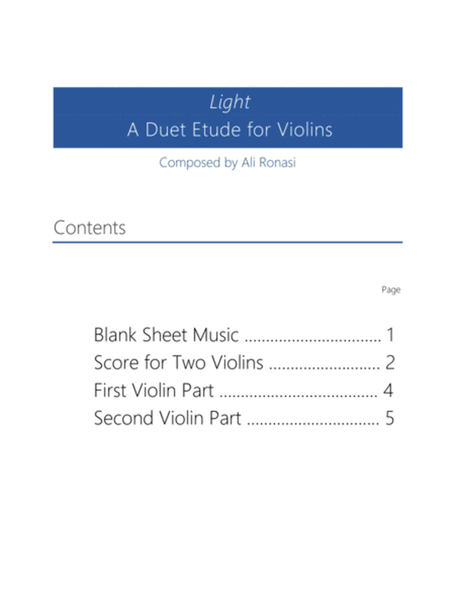 Light - Duet Etude for Violins image number null