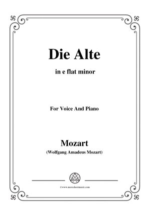 Book cover for Mozart-Die alte,in e flat minor,for Voice and Piano