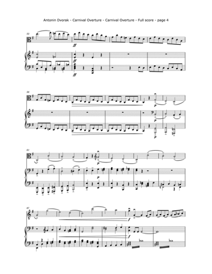 Dvorak, A. - Carnival Overture, Arranged for Viola and Piano image number null