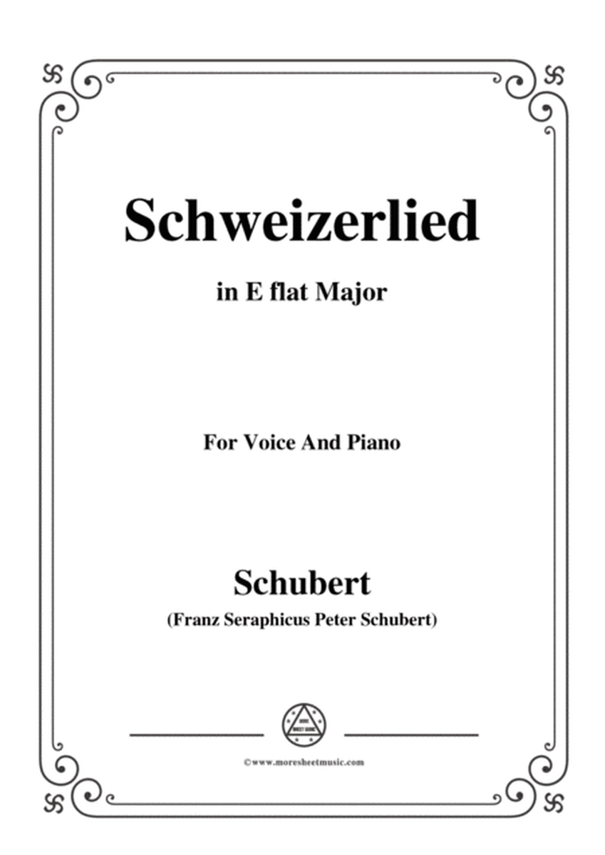 Schubert-Schweizerlied,in E flat Major,for Voice&Piano image number null