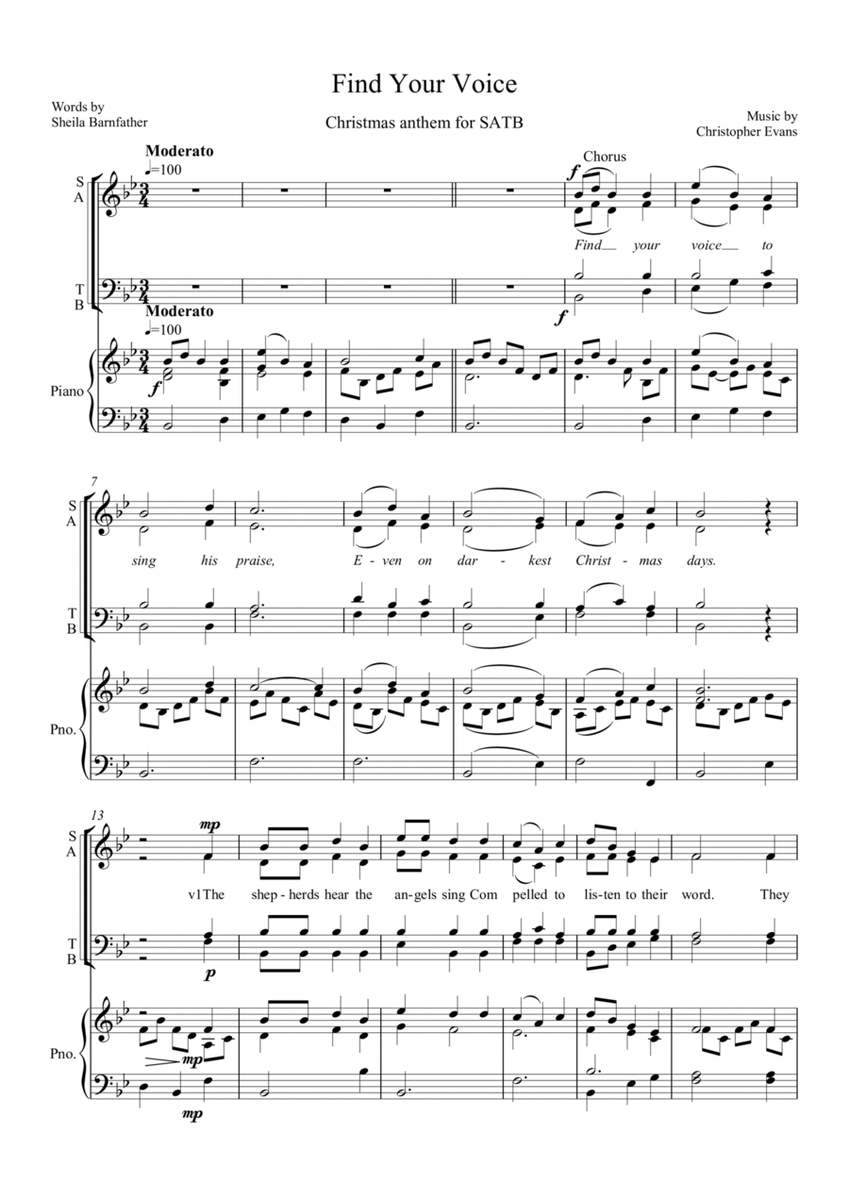 Find Your Voice, A Christmas Anthem for SATB image number null