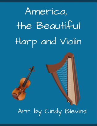 Book cover for America, the Beautiful, for Harp and Violin