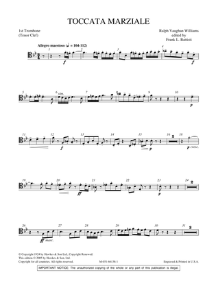 Toccata Marziale - 1st Tenor Trombone(Tenor Clef)