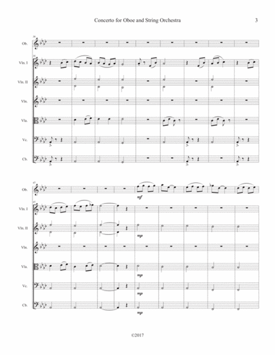 Far and Away: Concerto for Oboe and String Orchestra in A flat Major (8 1/2 x 11) image number null