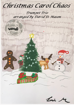 Book cover for Christmas Carol Chaos for Trumpet Trio and Piano