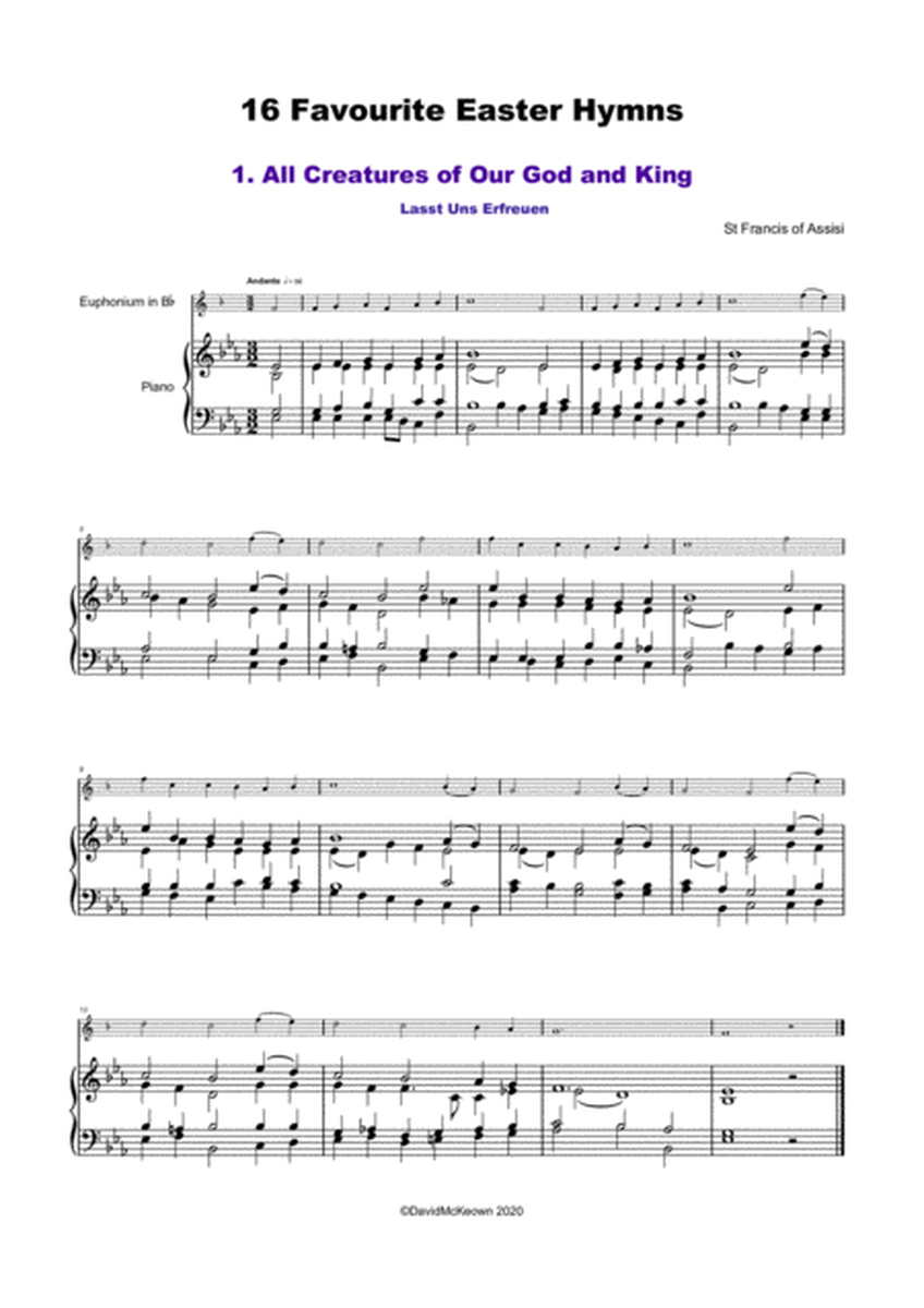 16 Favourite Easter Hymns for Solo Euphonium and Piano