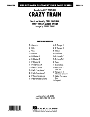 Book cover for Crazy Train - Conductor Score (Full Score)