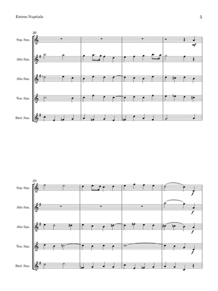 Entrée Nuptiale (by Henry Smith, arr. for Saxophone Quintet) image number null