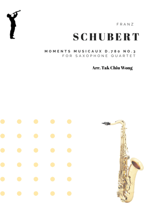 Book cover for Moments Musicaux D.780 No.3 for Saxophone Quartet