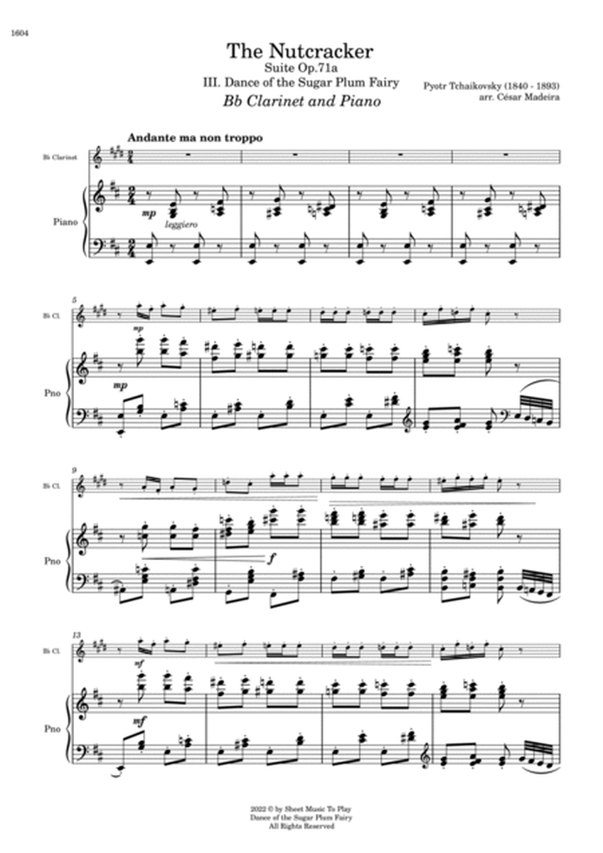 Dance of the Sugar Plum Fairy - Bb Clarinet and Piano (Full Score and Parts) image number null