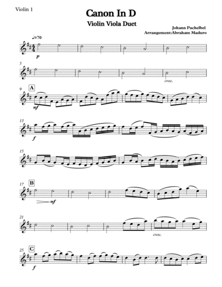 Pachelbel's Canon In D Violin Viola Duet image number null