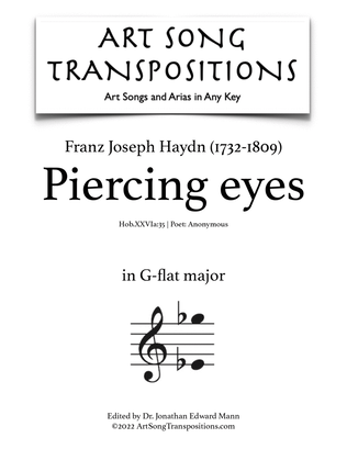 Book cover for HAYDN: Piercing eyes (transposed to G-flat major)