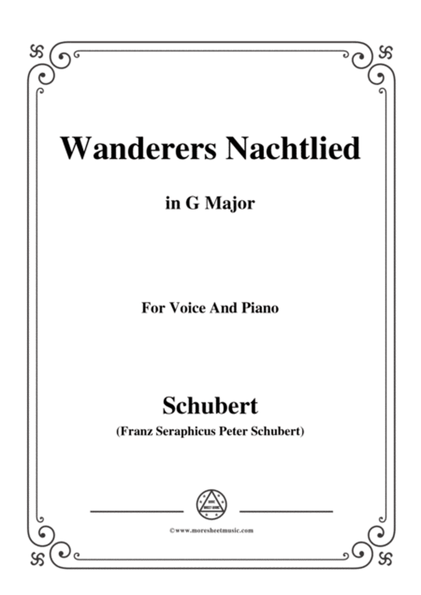 Schubert-Wanderers Nachtlied in G Major,for voice and piano image number null