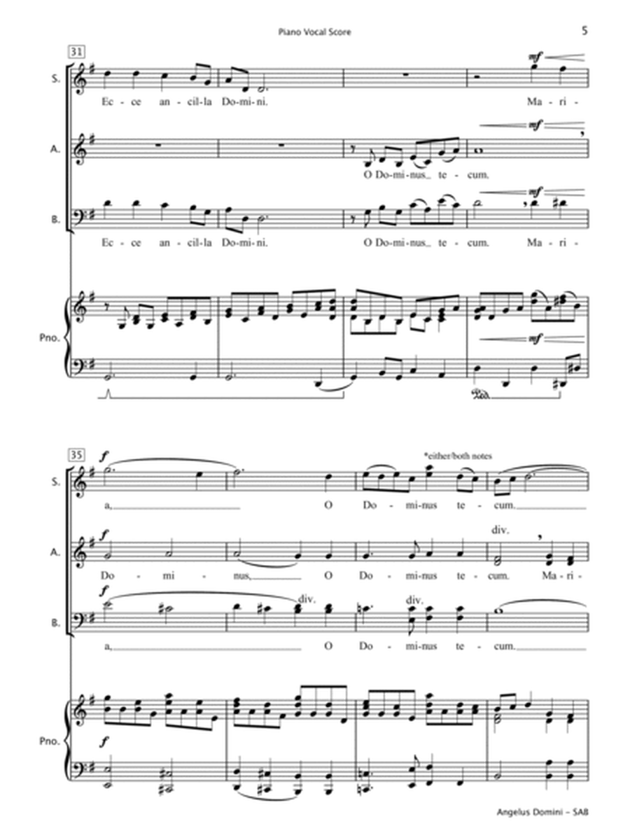 Angelus (SAB Choir & Piano) image number null