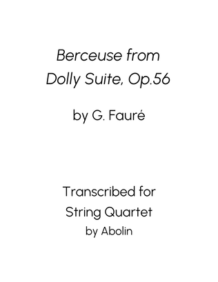 Book cover for Fauré: Berceuse from Dolly Suite Op.56 - String Quartet