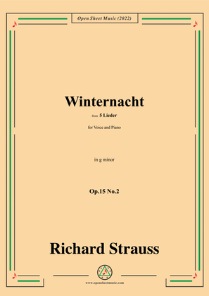 Book cover for Richard Strauss-Winternacht,in g minor,Op.15 No.2,from 5 Lieder