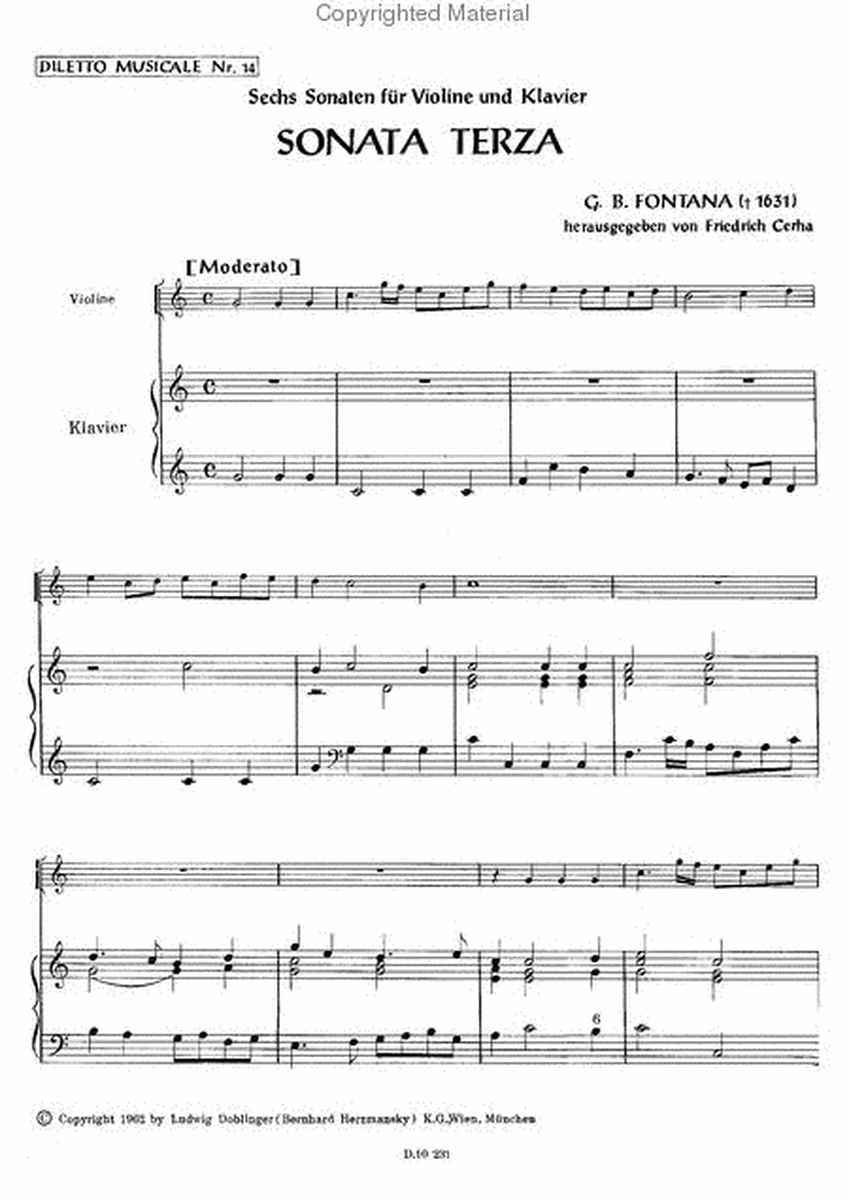6 Sonaten Band 2 Sonata terza in C & Sonata quarta in G
