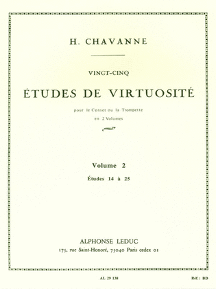 Book cover for Chavanne 25 Etudes De Virtuosite Volume 2 14 A 25 Trumpet Or Cornet Bk