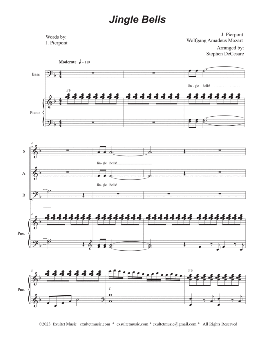 Jingle Bells (Vocal Trio - (SAB) image number null