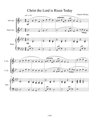 Book cover for Christ the Lord is Risen Today (alto and tenor sax duet) with optional piano accompaniment
