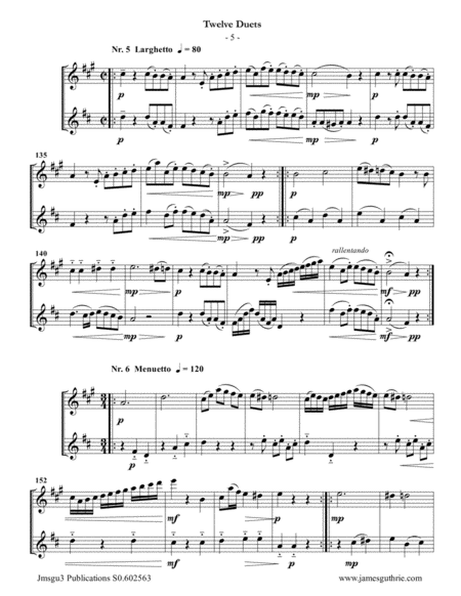 Mozart: 12 Duets K. 487 for Soprano Sax & English Horn image number null