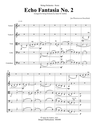 Sweelinck: Echo Fantasia No. 2 for String Quartet - Score Only