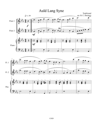 Book cover for Auld Lang Syne (flute duet) with optional piano accompaniment