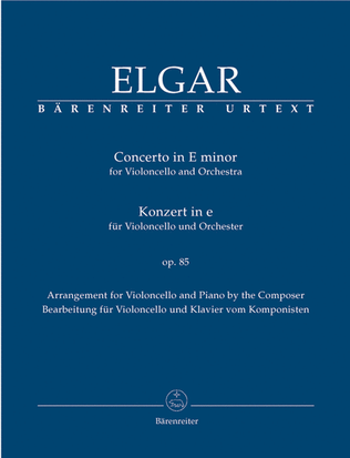 Book cover for Concerto for Violoncello and Orchestra in E minor, op. 85