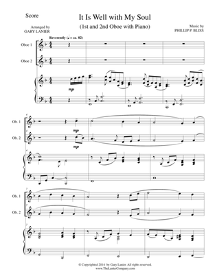 Book cover for IT IS WELL WITH MY SOUL (Trio - Oboe 1, Oboe 2, Piano with Score and Parts)