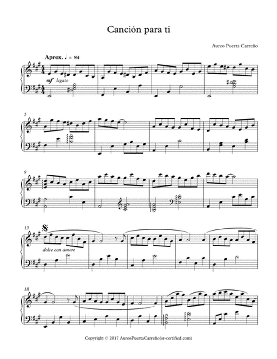 Cancion para ti (piano)