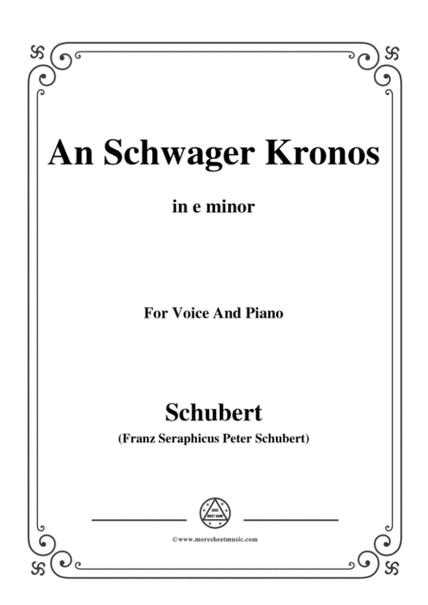 Schubert-An Schwager Kronos,Op.19 No.1,in e minor,for Voice&Piano image number null