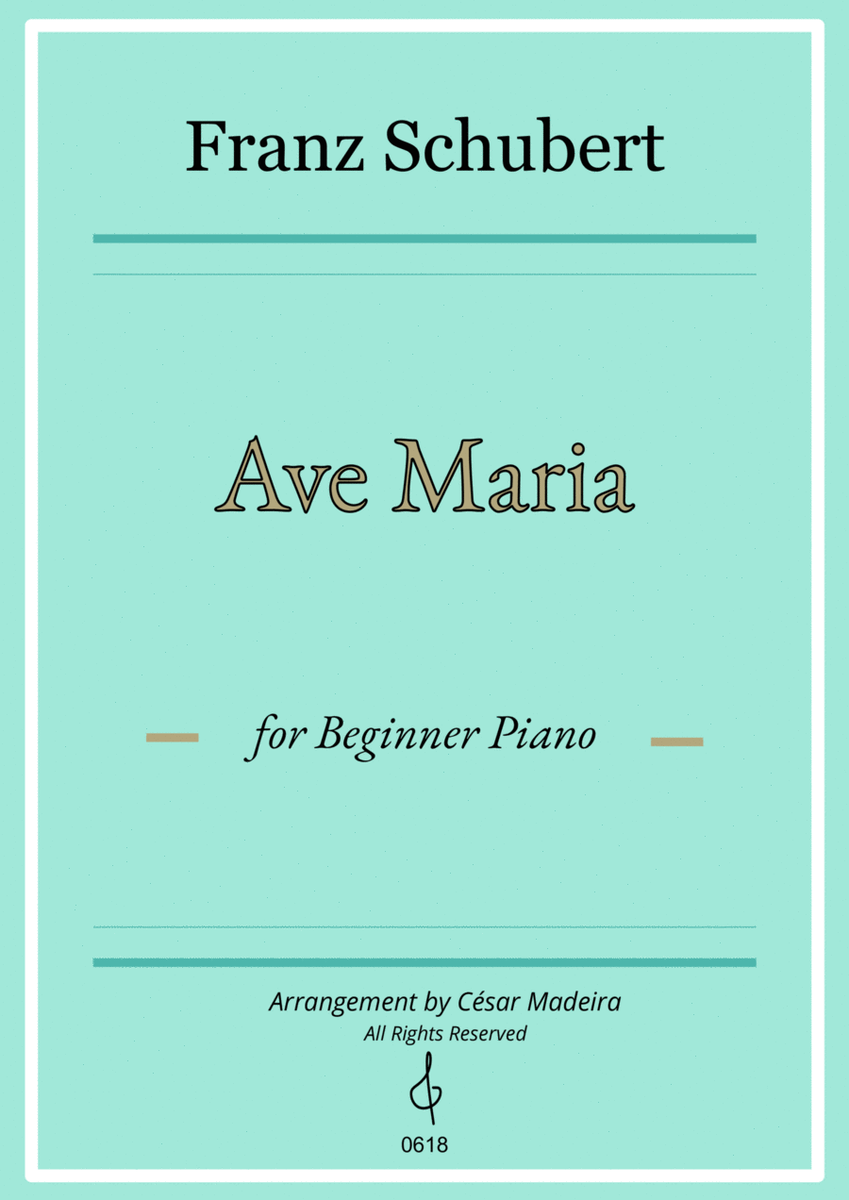 Ave Maria by Schubert - Easy Piano (Full Score) image number null