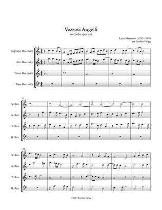 Book cover for Vezzosi Augelli (recorder quartet)