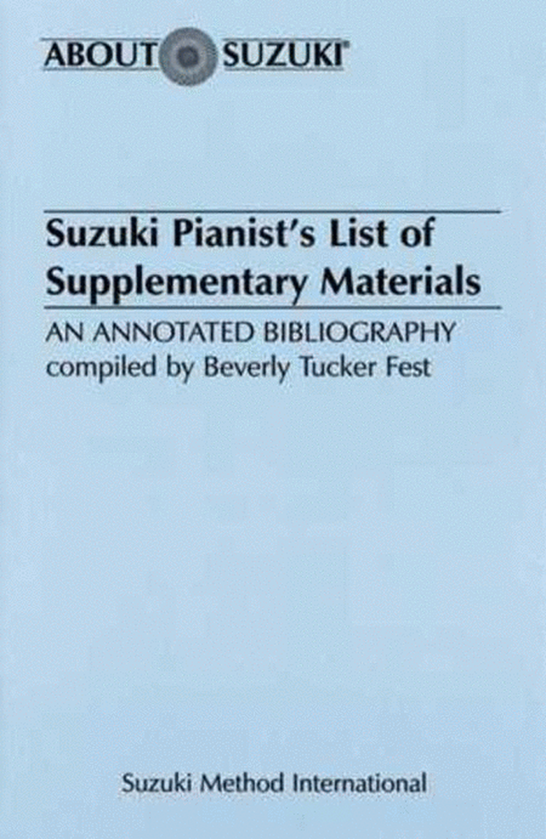 Suzuki Pianists List Of Supplementary Materials