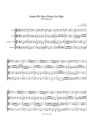 Book cover for Angels We Have Heard On High (Wind Quartet)