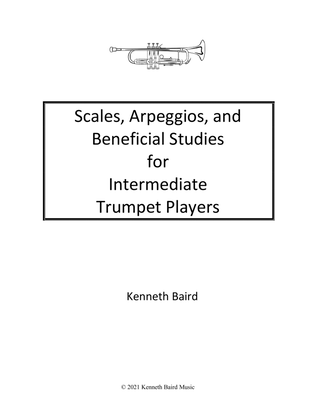 Book cover for Scales, Arpeggios, and Beneficial Studies for Intermediate Trumpet Players