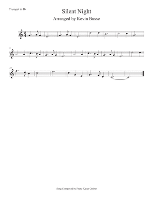 Book cover for Silent Night (Easy key of C) Trumpet