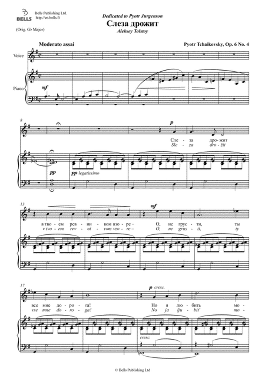 Sleza drozhit, Op. 6 No. 4 (G Major)