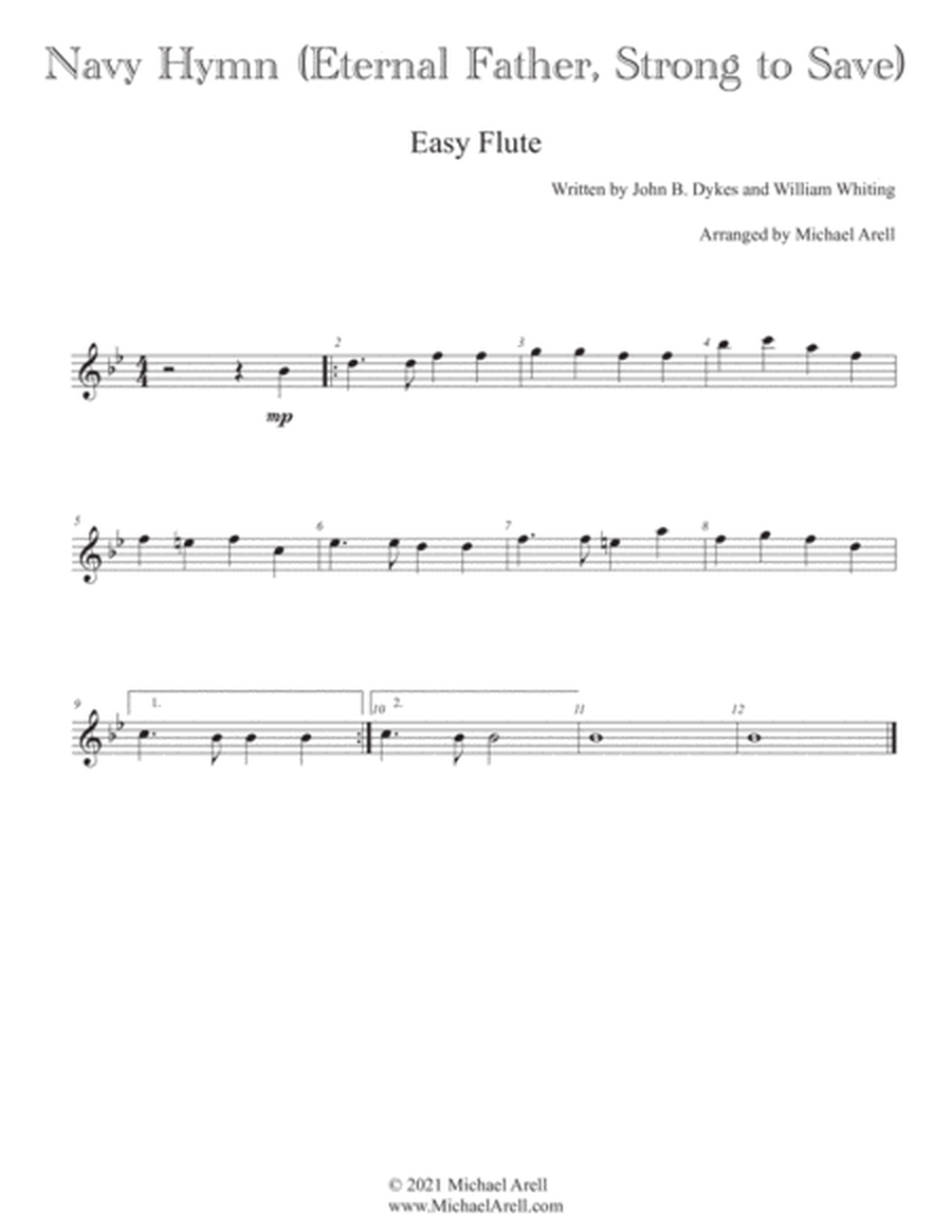 Navy Hymn (Eternal Father Strong To Save)- Easy Flute image number null