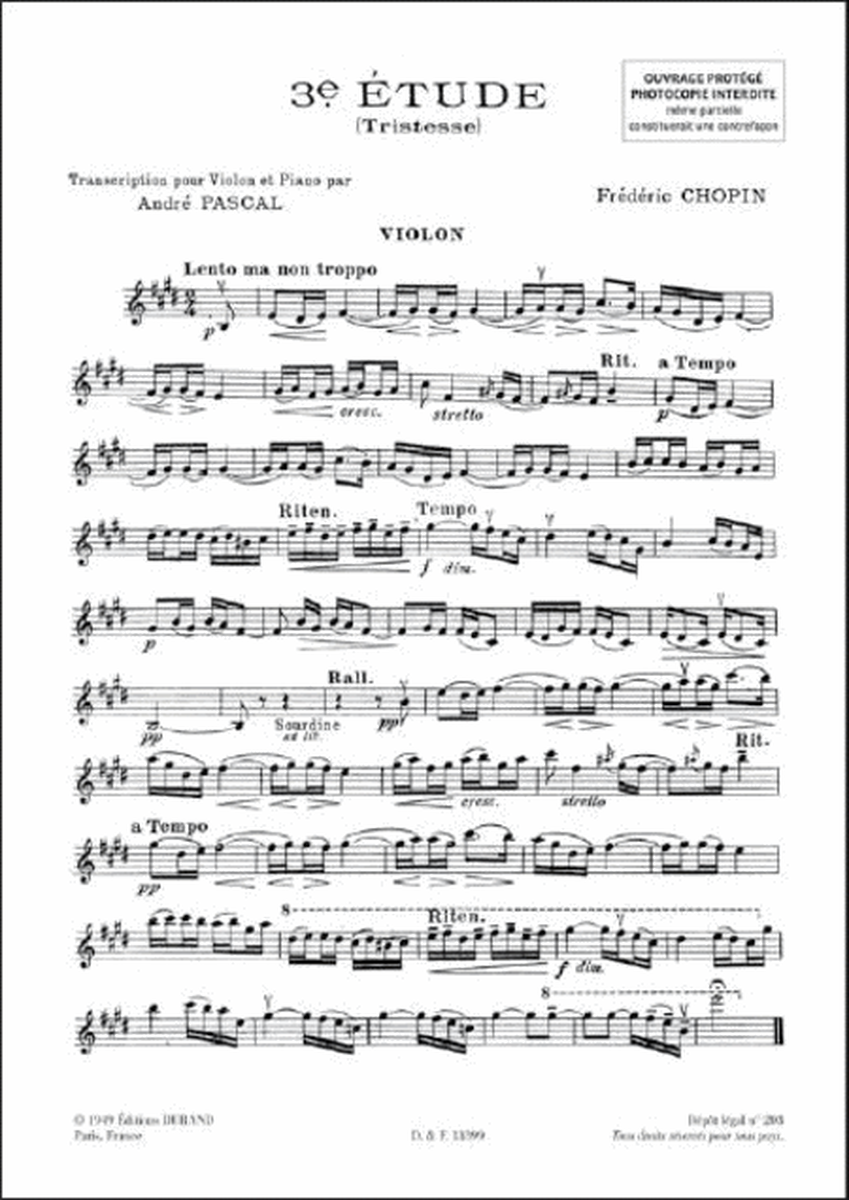 Tristesse Violon-Piano