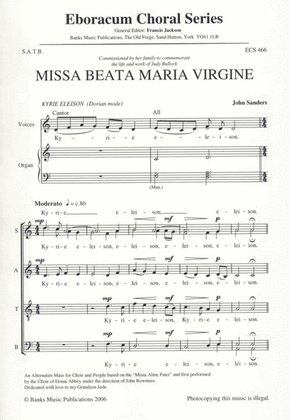 Book cover for Missa Beata Maria Virgine