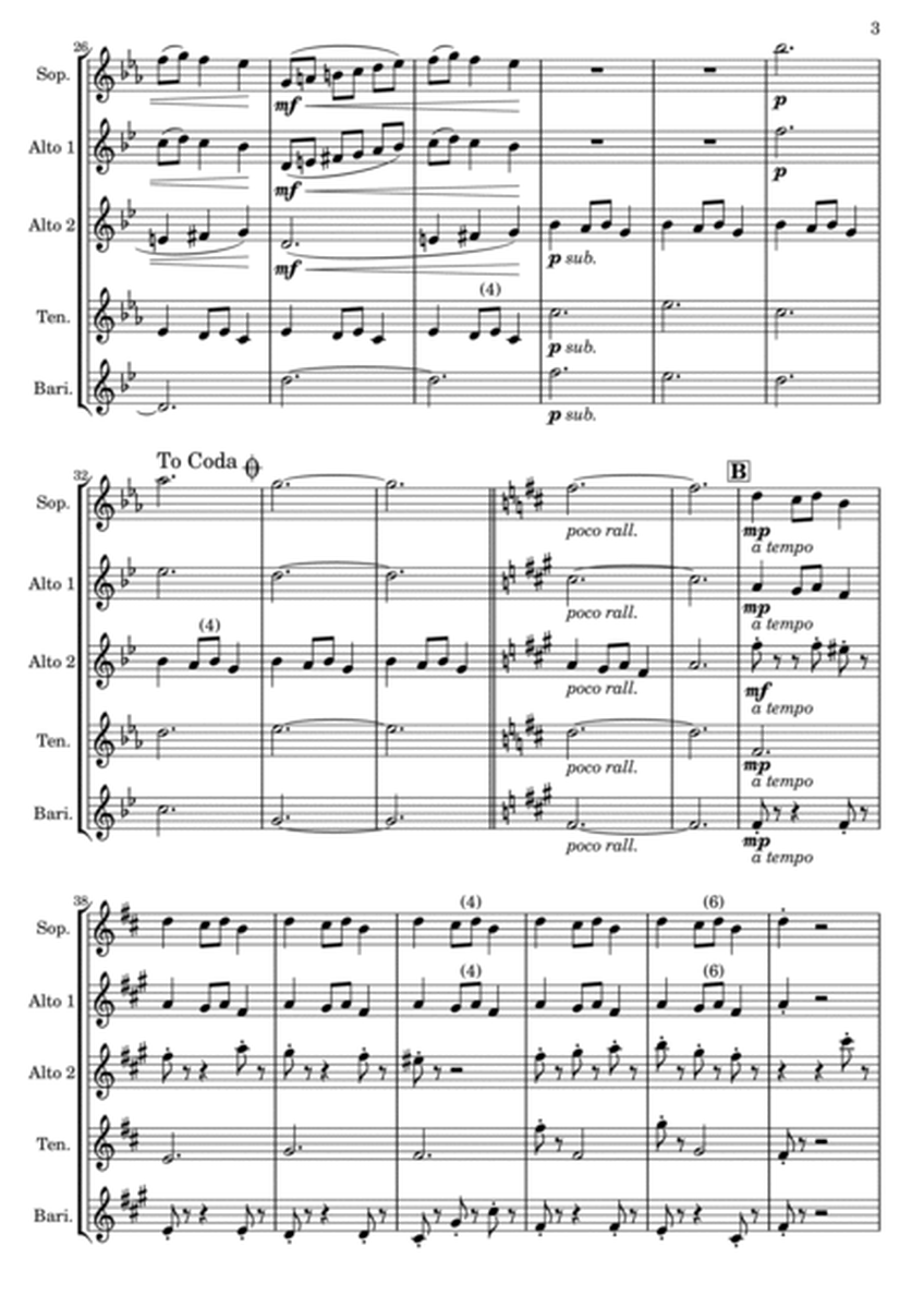 Carol of the Bells (Shchedryk) - Saxophone quartet image number null