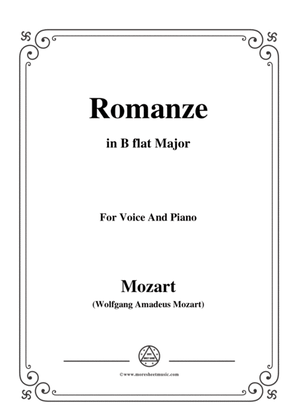 Book cover for Mozart-Romanze,in B flat Major,for Voice and Piano