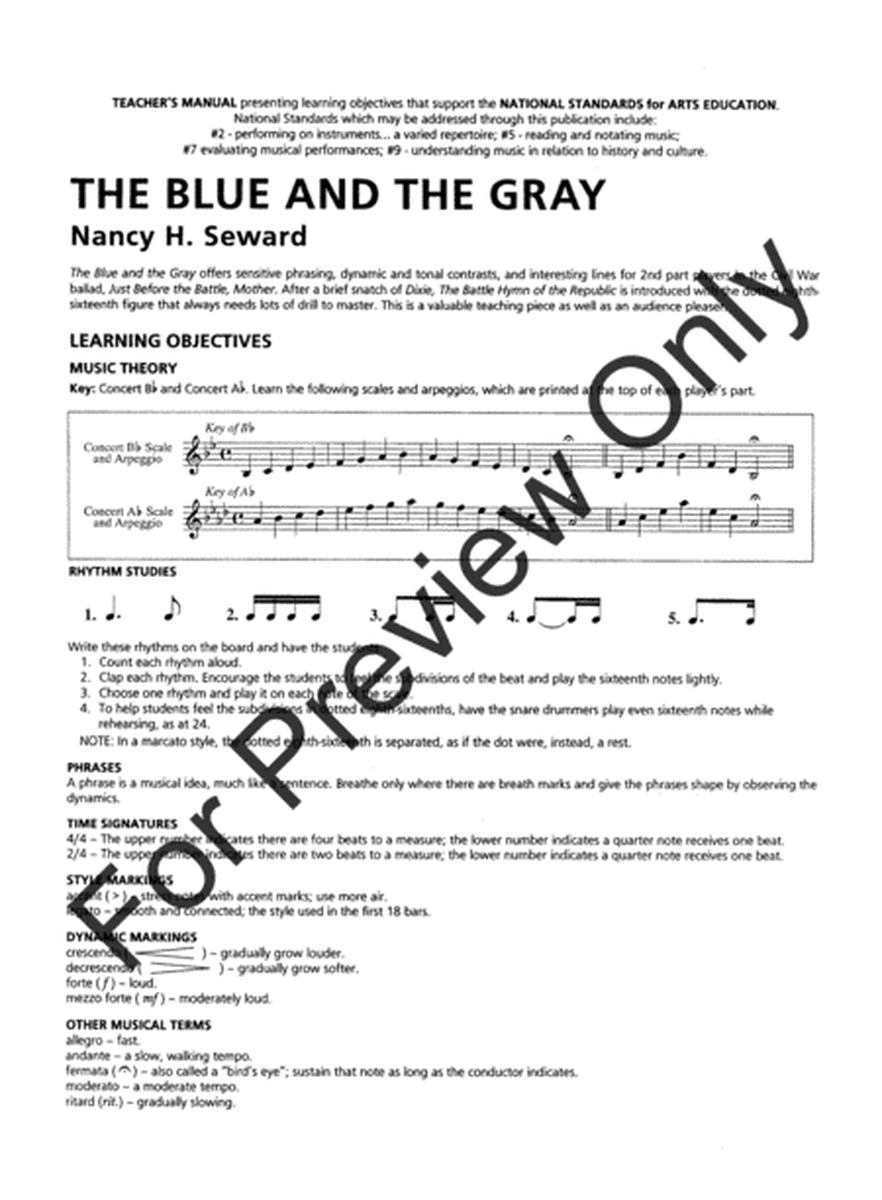The Blue and The Gray - Full Score