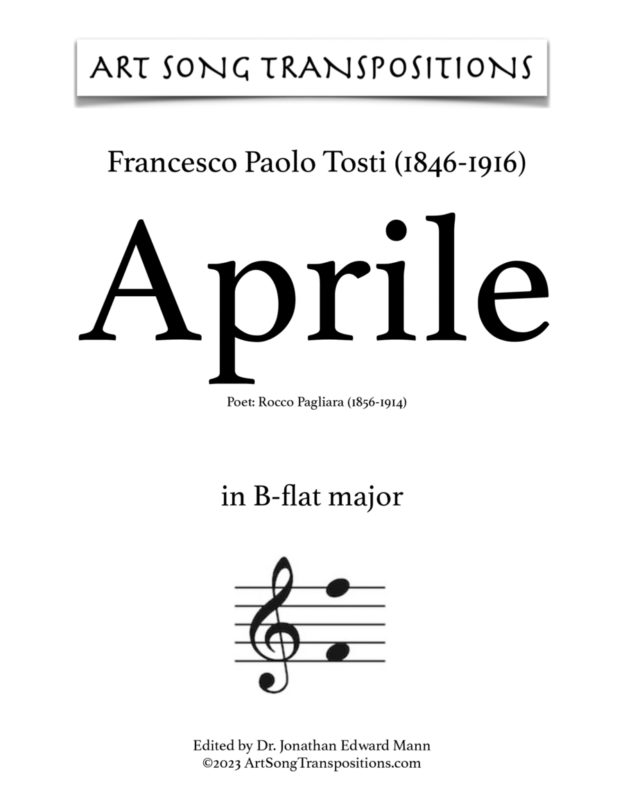 TOSTI: Aprile (transposed to B-flat major)