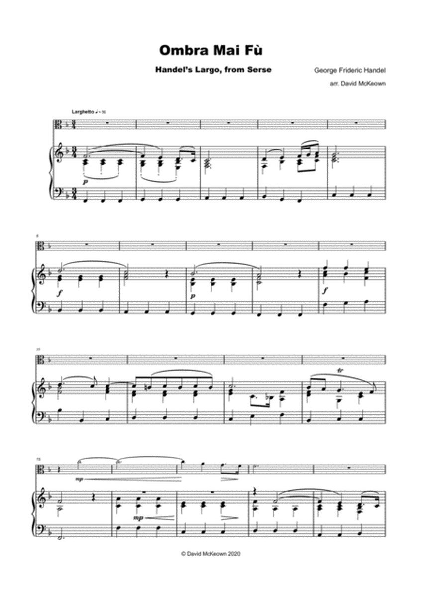 Handel's Largo from Xerxes, Ombra Mai Fù, for solo Viola and Piano