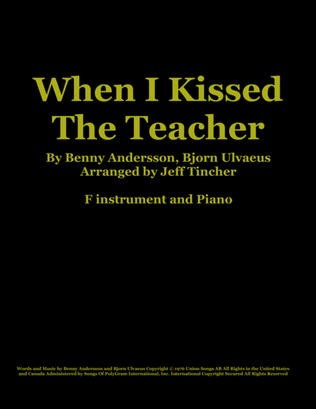 Book cover for When I Kissed The Teacher